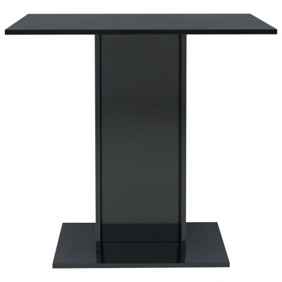 Mesa preta retangular com base e suporte central
