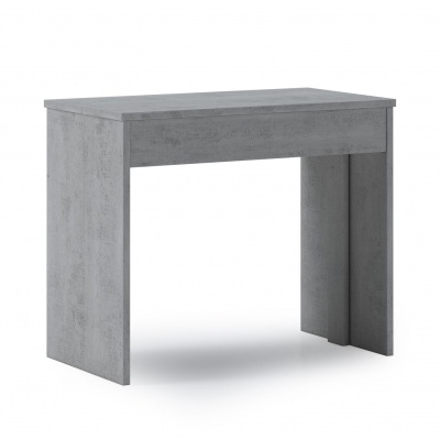 Mesa de escritório pequena cinza de madeira com design simples