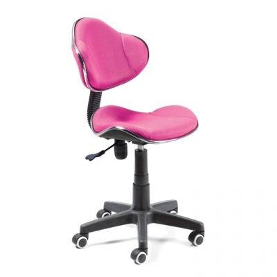 Cadeira de escritório rosa com encosto em forma de coração