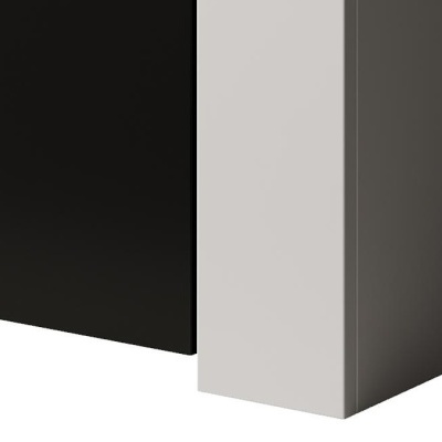 Superfícies retas preta e cinza claro com acabamento liso