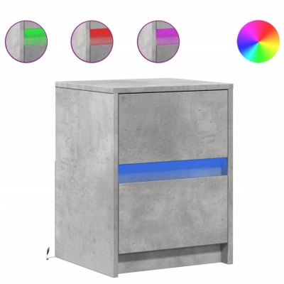 Móvel cinzento de arrumação com iluminação LED azul