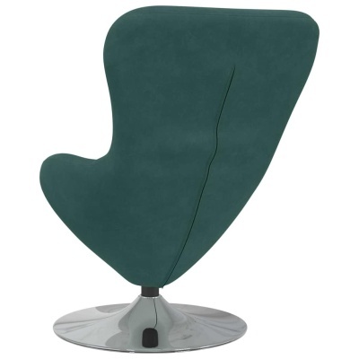 Cadeira verde escura com base metálica circular