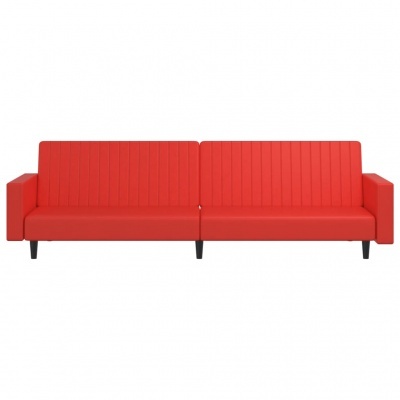 Sofá modular vermelho com pernas pretas