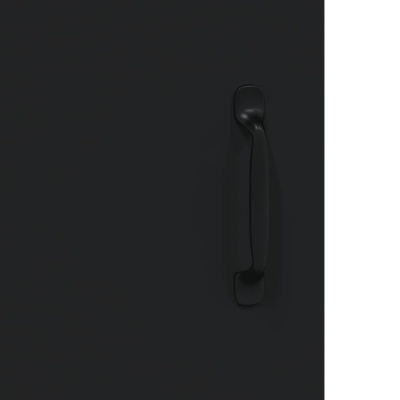 Puxador preto de porta ou gaveta num fundo preto fosco