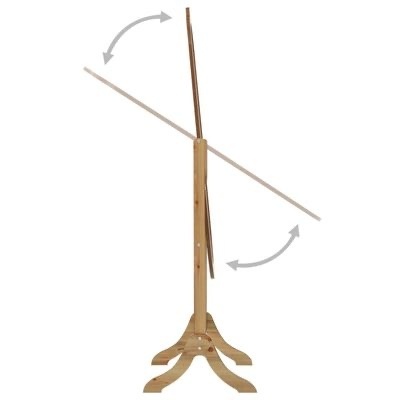 Suporte para cavalete de pintura em madeira clara ajustável com base de quatro pernas