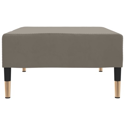 Pufe cinzento com pernas pretas e douradas