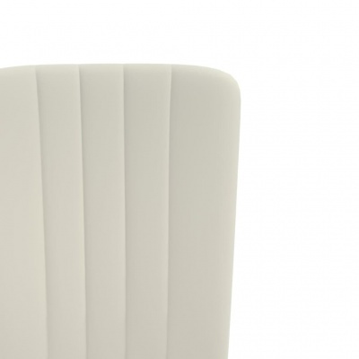Encosto de cadeira branco com costuras verticais
