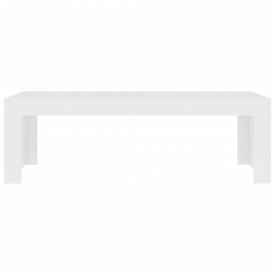 Mesa retangular branca minimalista com acabamento liso