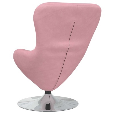Cadeira moderna rosa com base metálica circular prateada
