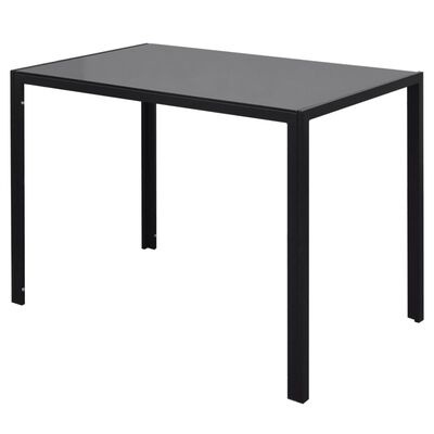 Mesa retangular preta minimalista com quatro pernas retas