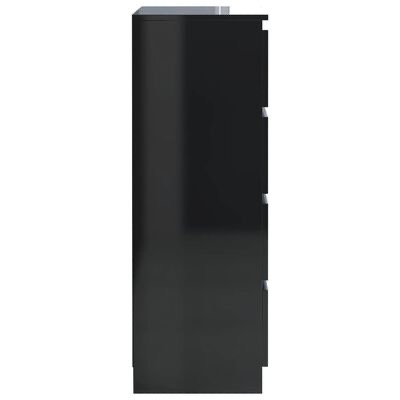 Armário vertical preto com acabamento liso