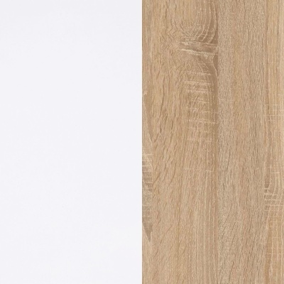 Metade branca lisa e metade com padrão de madeira clara texturizada