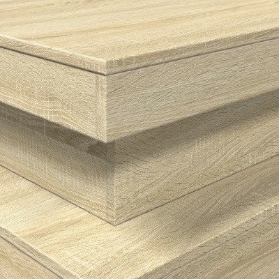 Canto de móveis de madeira clara com textura de madeira