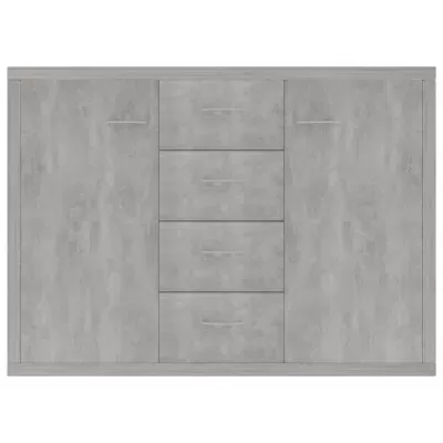 Cómoda armário cinza com portas e gavetas