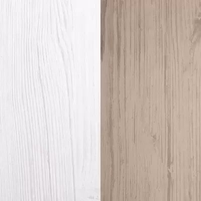 Painéis de madeira branco e castanho claro com textura de veios