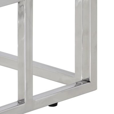 Pé de móvel em metal cromado com estrutura rectangular