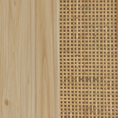 Madeira clara e padrão de malha trançada lado a lado
