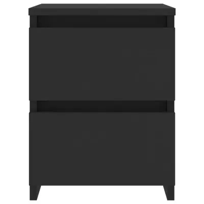 Móvel de arrumação preto com duas gavetas e patas curtas