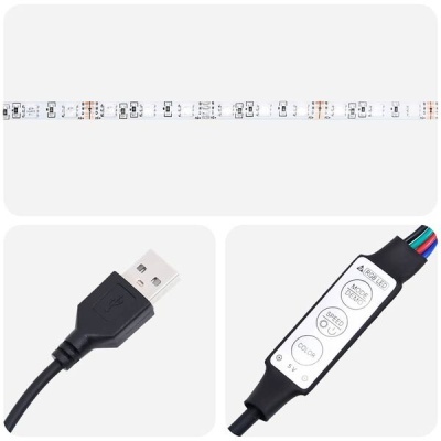 Fita LED RGB com controlador e conector USB