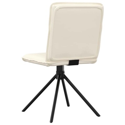 Cadeira branca creme com pernas pretas em tripé