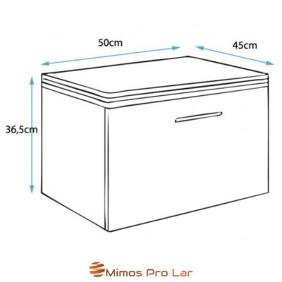 Desenho técnico de móvel com porta e dimensões visíveis