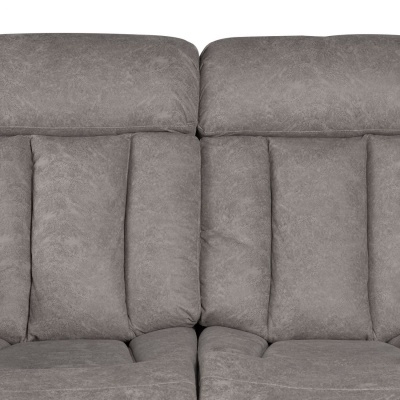 Sofá de dois lugares cinzento com assento acolchoado e encosto