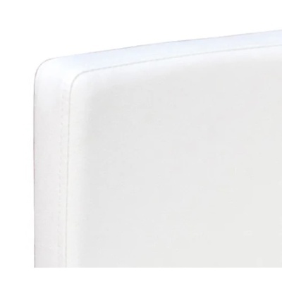 Cabeceira de cama branca com costuras bordas