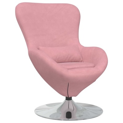 Cadeira rosa moderna com base metálica cromada