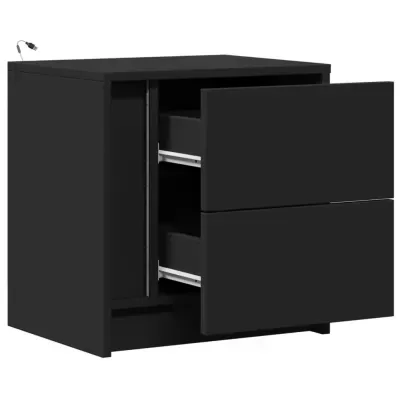 Móvel de arrumação preto com gavetões e porta lateral