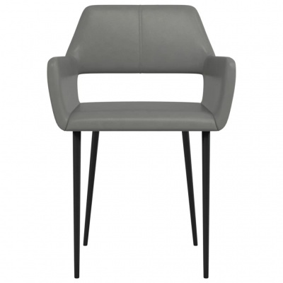 Cadeira cinza com pernas pretas de design moderno