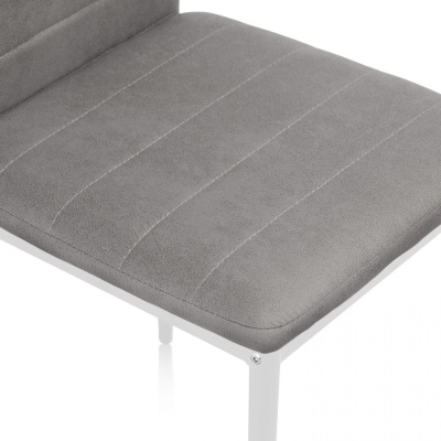 Assento de cadeira cinza claro com estrutura branca