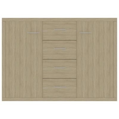 Móvel de arrumação em madeira clara com portas e gavetas