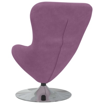 Cadeira moderna violeta com base metálica redonda