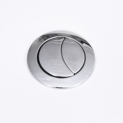 Botão de descarga redondo cromado com duas secções