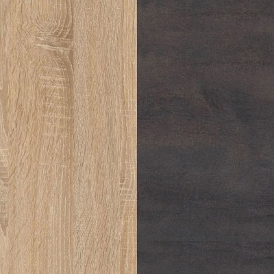 Painéis de madeira clara e escura lado a lado com texturas visíveis