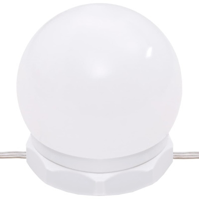 Lâmpada de bola branca fosca com base branca