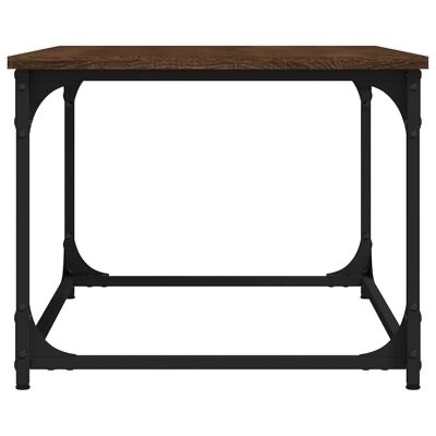 Mesa de escritório em madeira e metal preto