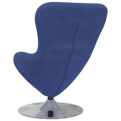 Cadeira azul moderna com base cromada redonda