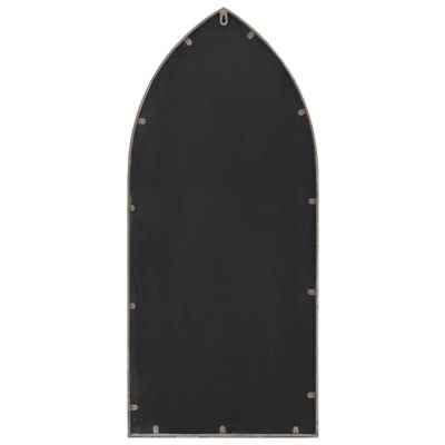 Quadro de ardósia preto em forma de arco com moldura fina e suporte para pendurar