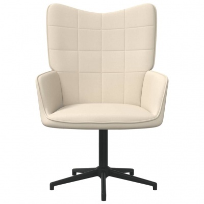 Cadeira de escritório creme com base preta giratória