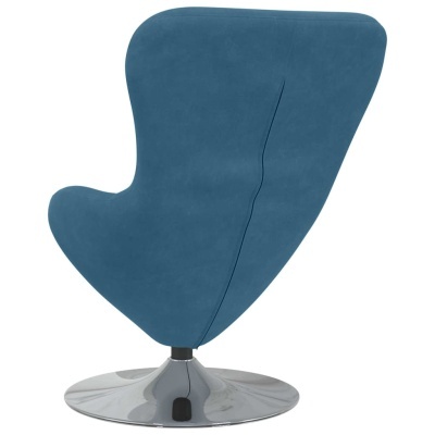Cadeira azul com base metálica redonda