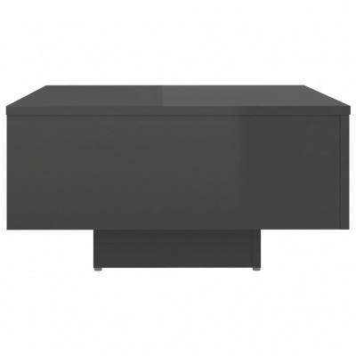 Mesa de centro cinza escuro com base retangular