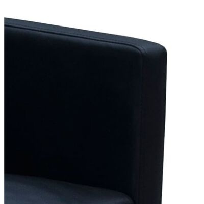 Braço e encosto de sofá preto com textura e costuras em fundo branco