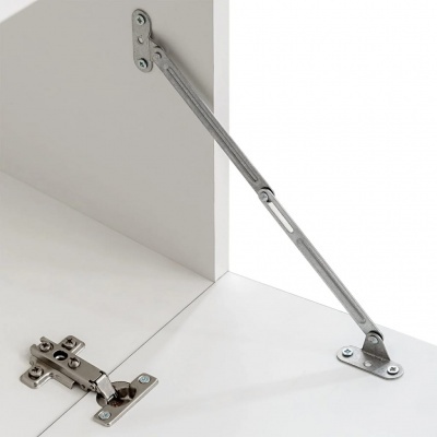 Braço de suporte metálico para porta de gabinete branco