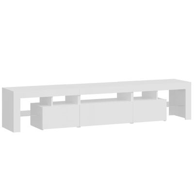 Aparador branco moderno com gavetas e secções abertas