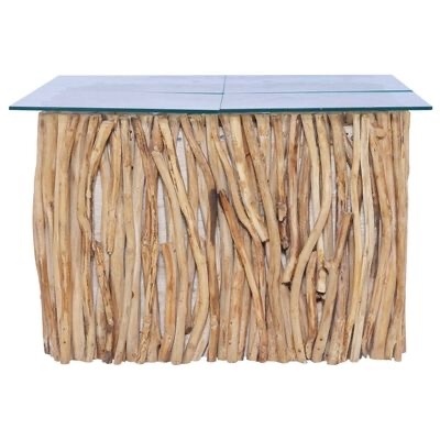 Mesa de centro de madeira e vidro