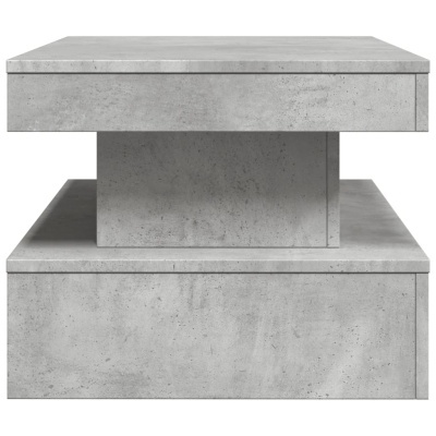 Mesa de centro quadrada de cimento cinzento com textura rugosa