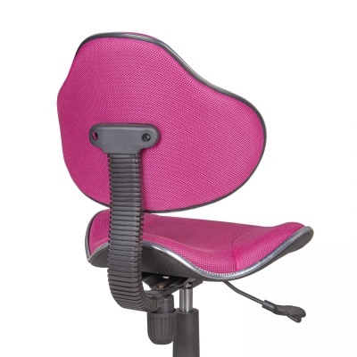 cadeira de escritório rosa sem braços com ajuste preto