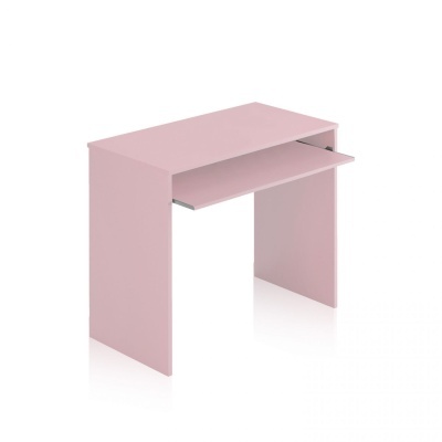 secretária rosa claro simples com gaveta deslizante