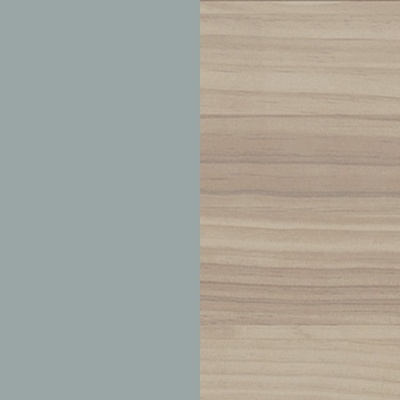 Cor cinzento-azulado sólida ao lado de padrão de madeira clara com veios